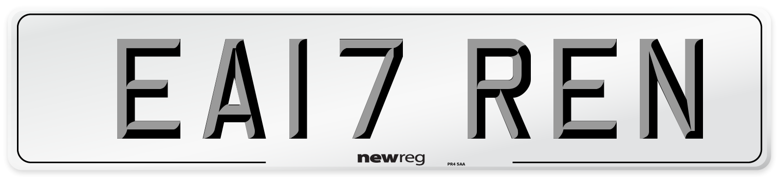 EA17 REN Number Plate from New Reg